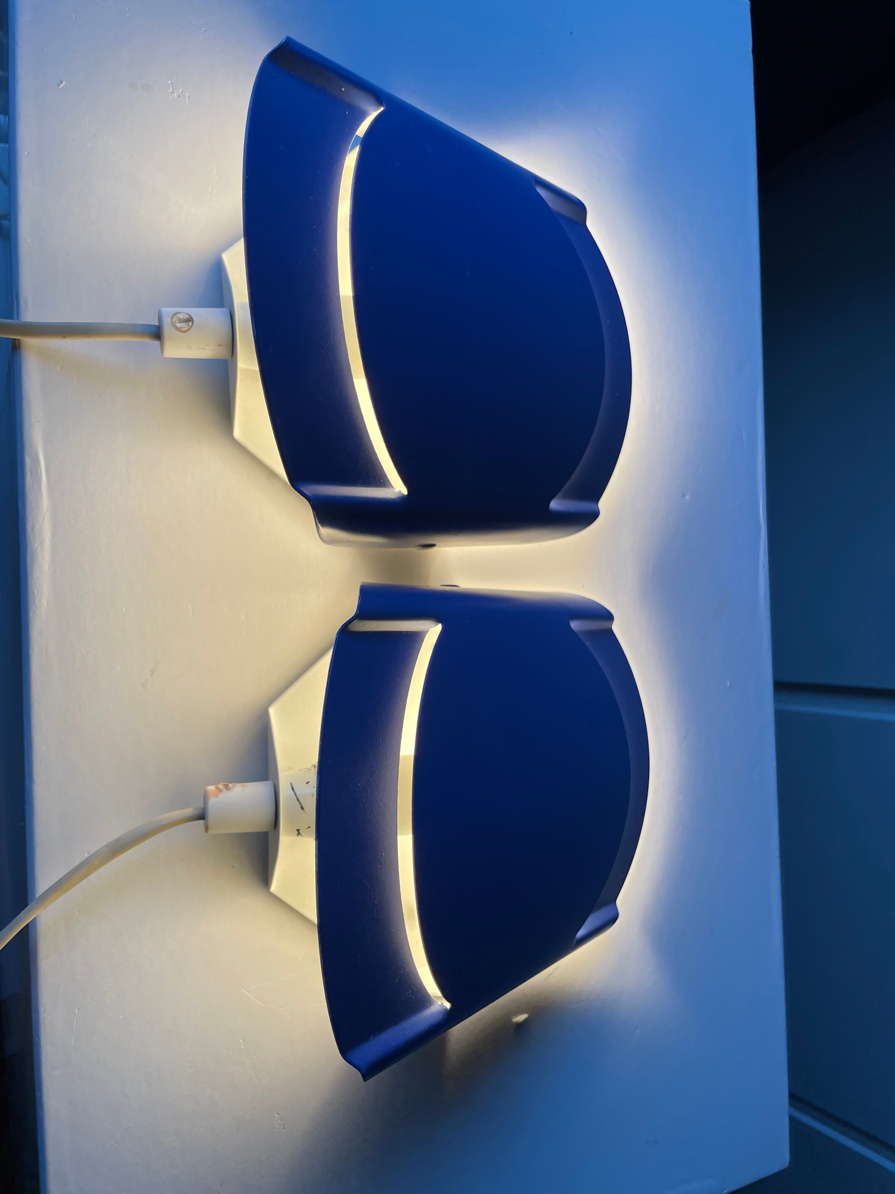 Pair of danish purple vintage wall lamps sconces by Lyfa