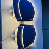 Pair of danish purple vintage wall lamps sconces by Lyfa
