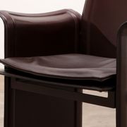 Tito Agnoli for Matteo Grassi leather dining table and six chairs