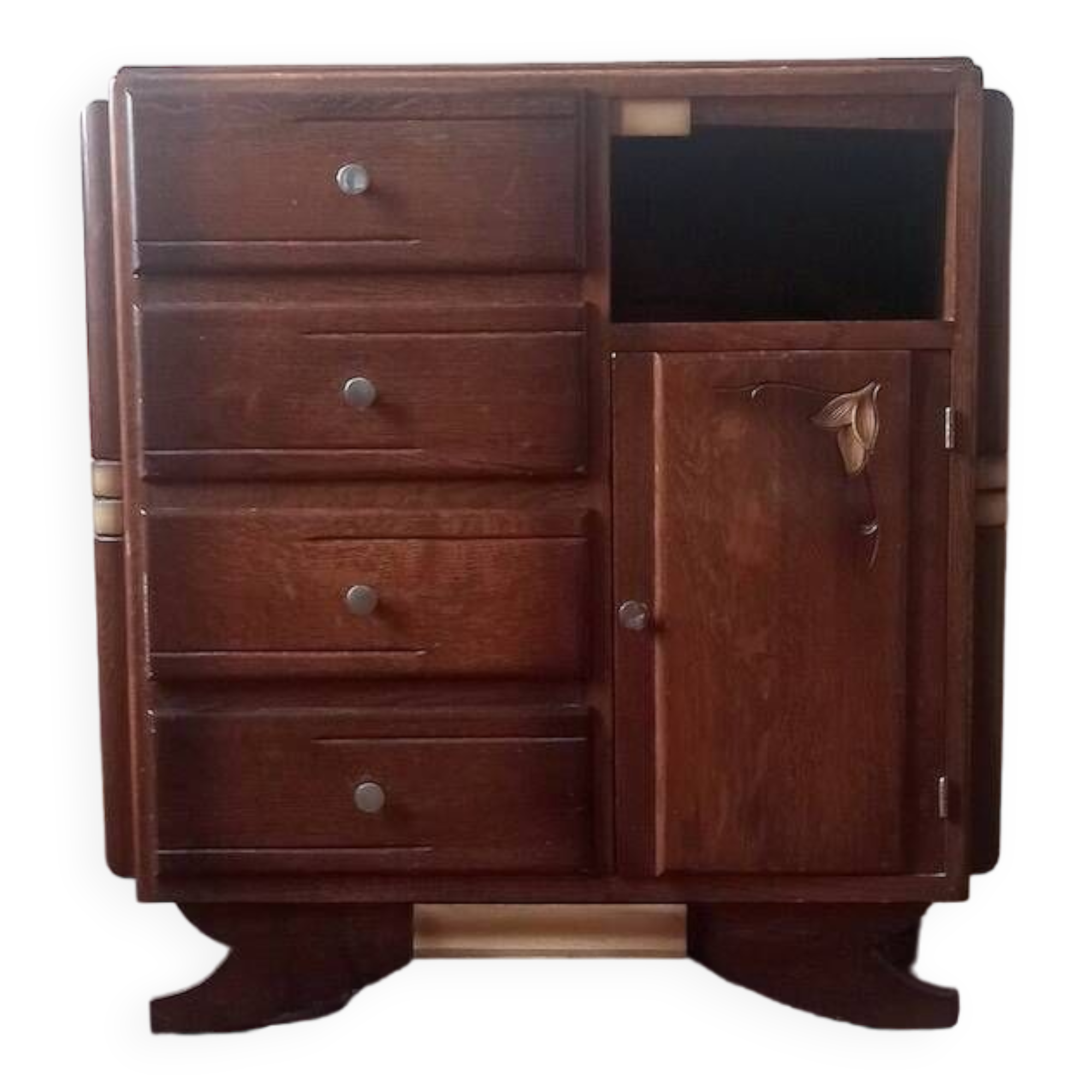 Chest of drawers, chiffonier 5 drawers in solid wood