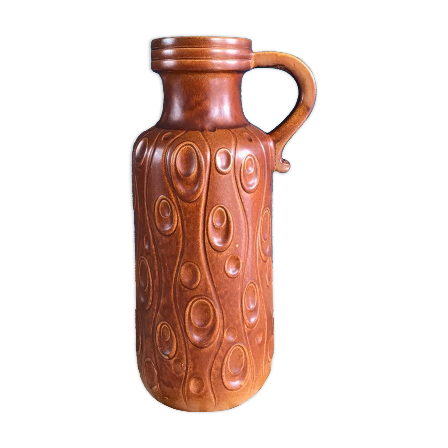 Vase de sol en céramique vintage XL Scheurich 488-45, poterie ouest-allemande