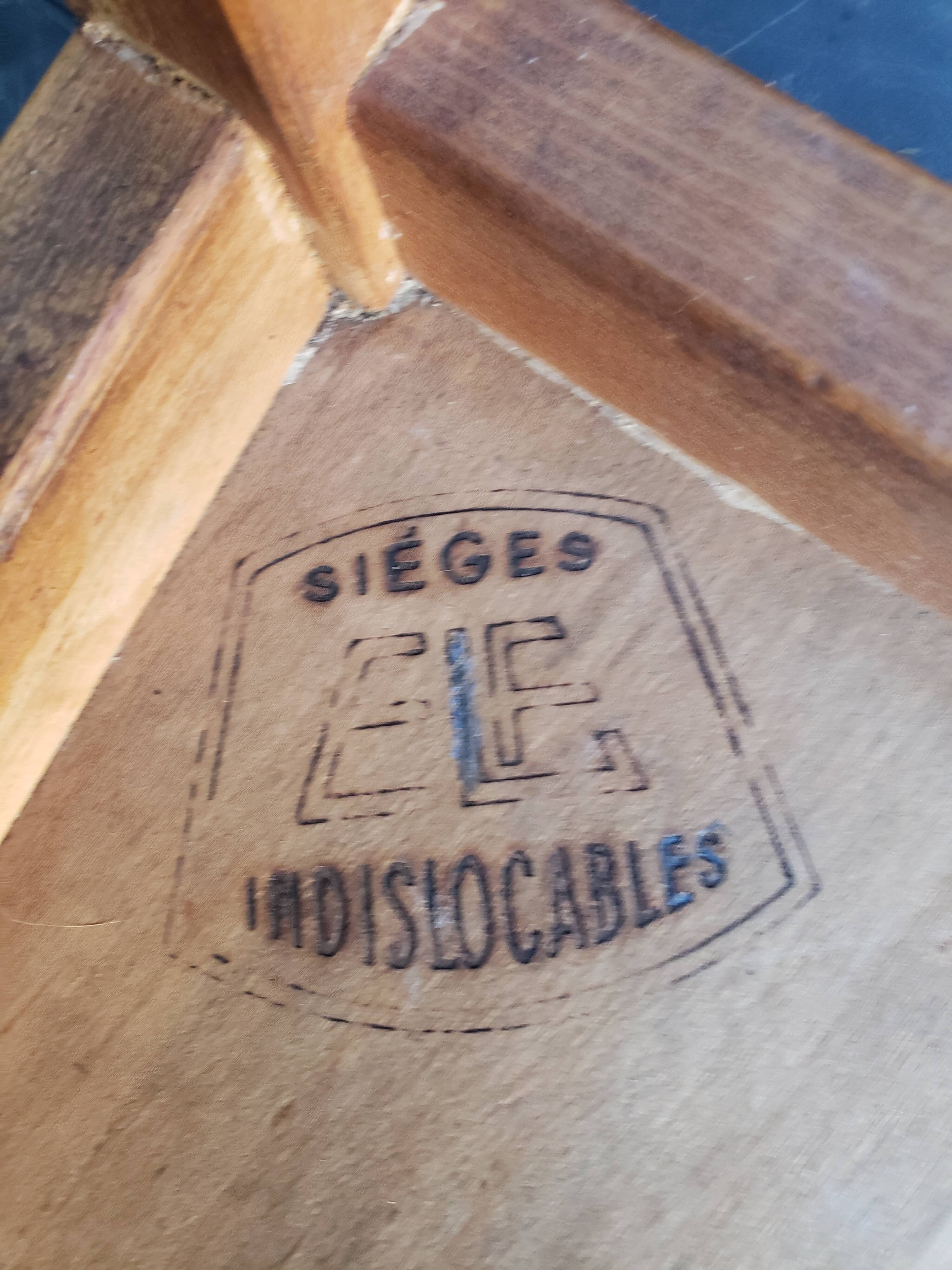7 bistro chairs stamped indissoluble 50s