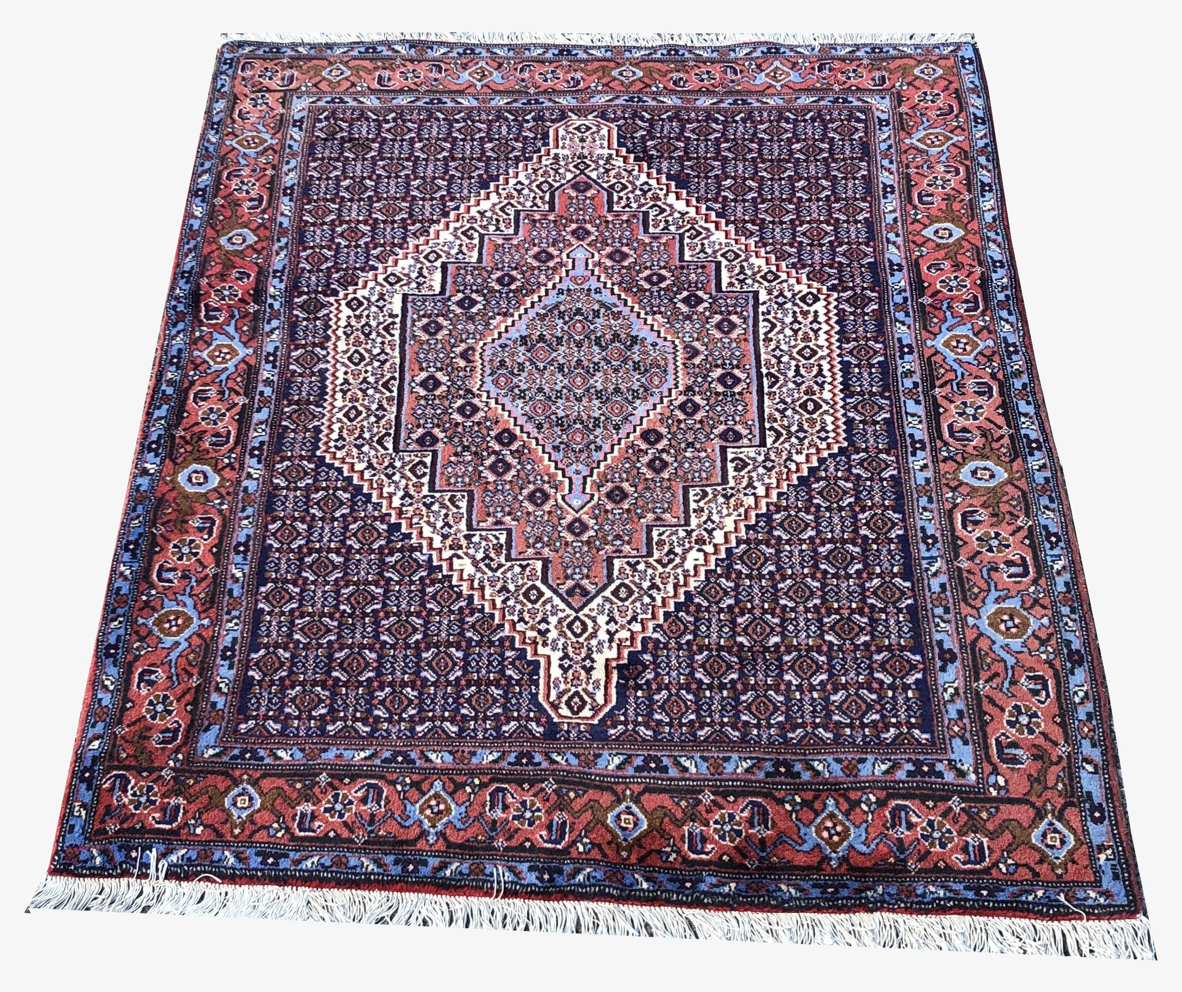 Oriental Persian Carpet Iranian Kurdish Tribe SENNEH : 1.25 X 1.60 M