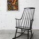 Rocking chair Grandessa en Hêtre noir par Lena Larsson 1960 pour Nesto