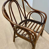 Fauteuil en rotin vintage (années 60)