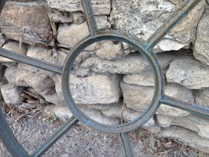 Pair of iron oxen eyes