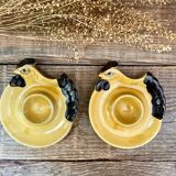 2 vintage “hen” egg cups