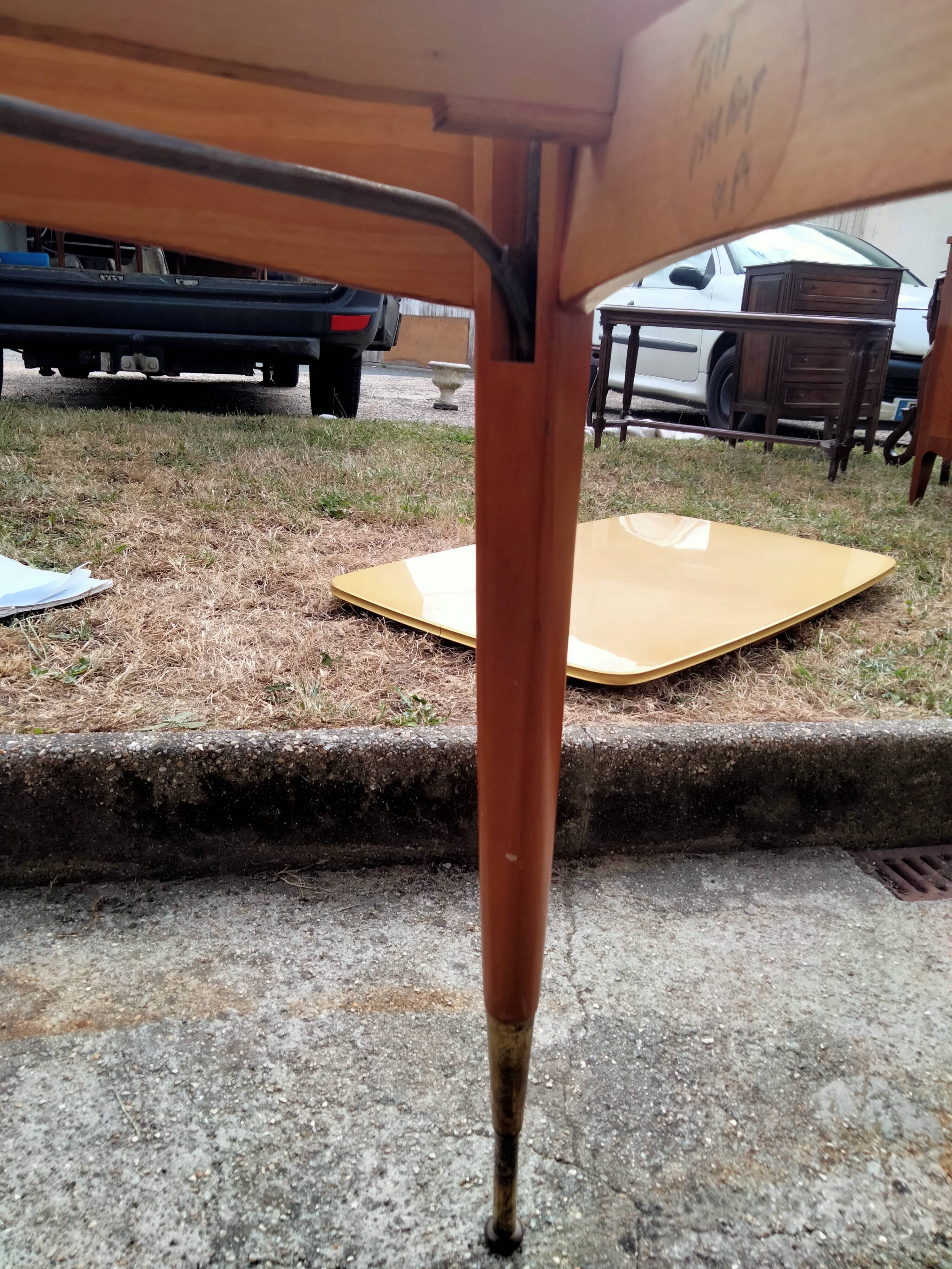 Extendable table with extensions old vintage compass legs design XXeme