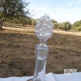 Carafe old floral decor engraved, sandblasted - end 19th