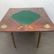 Table for games "Handkerchief" Napoleon III mahogany and brass fillet XIX century