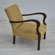 1950s, Danish design, armchair in original condition, furniture cotton/ wool fabric.