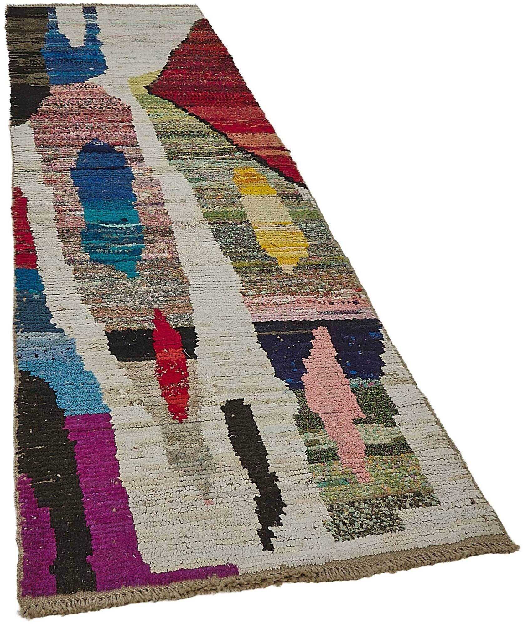 Handwoven Turkish Recycled Boho Rug 95 cm x 324 cm
