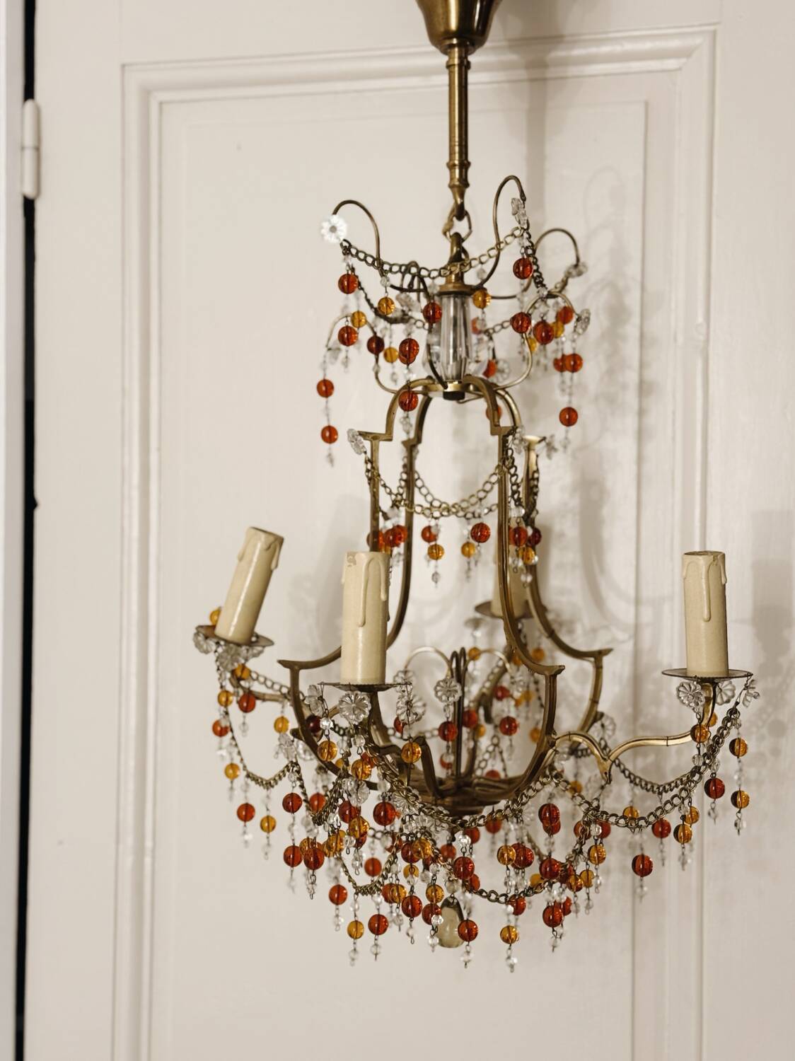 Glass bead chandelier