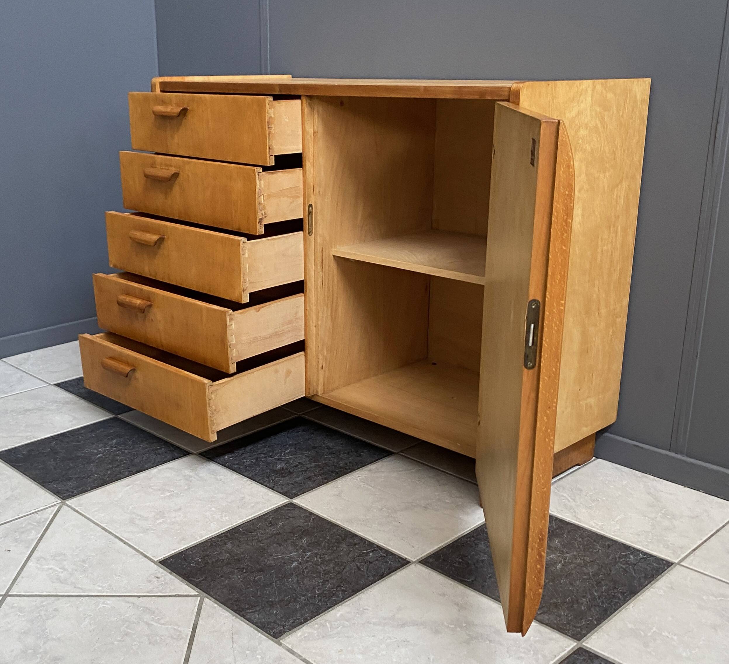 Blond wood WK Cabinet by Arno Lambrecht 1952