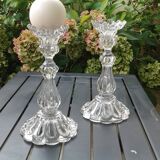 Pair of crystal candlesticks