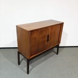 Mid-century audio cabinet with sliding door