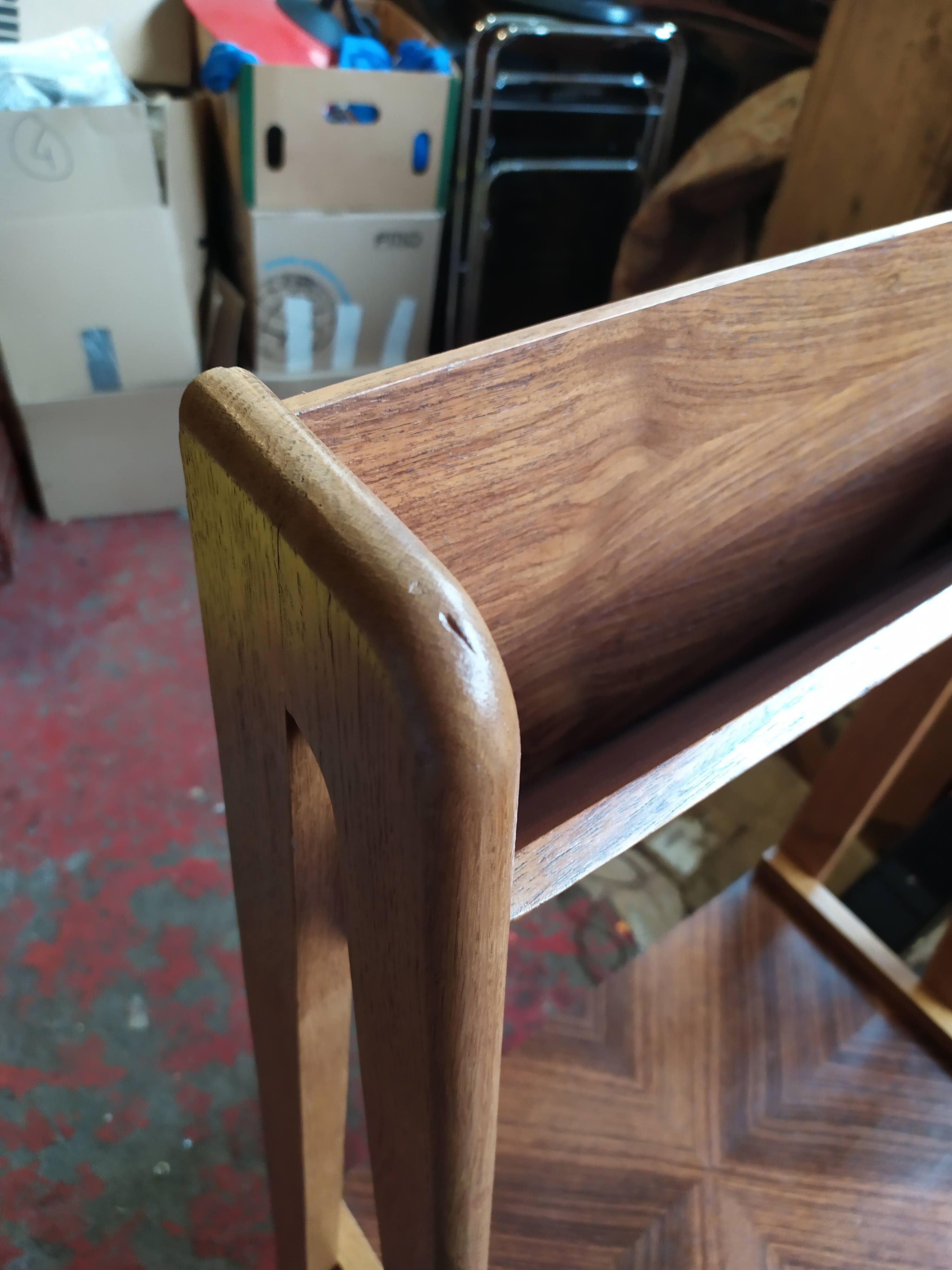 Oak compass foot shelf 1950