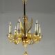 Venetian Murano glass chandelier sprinkled with gold, circa 1950