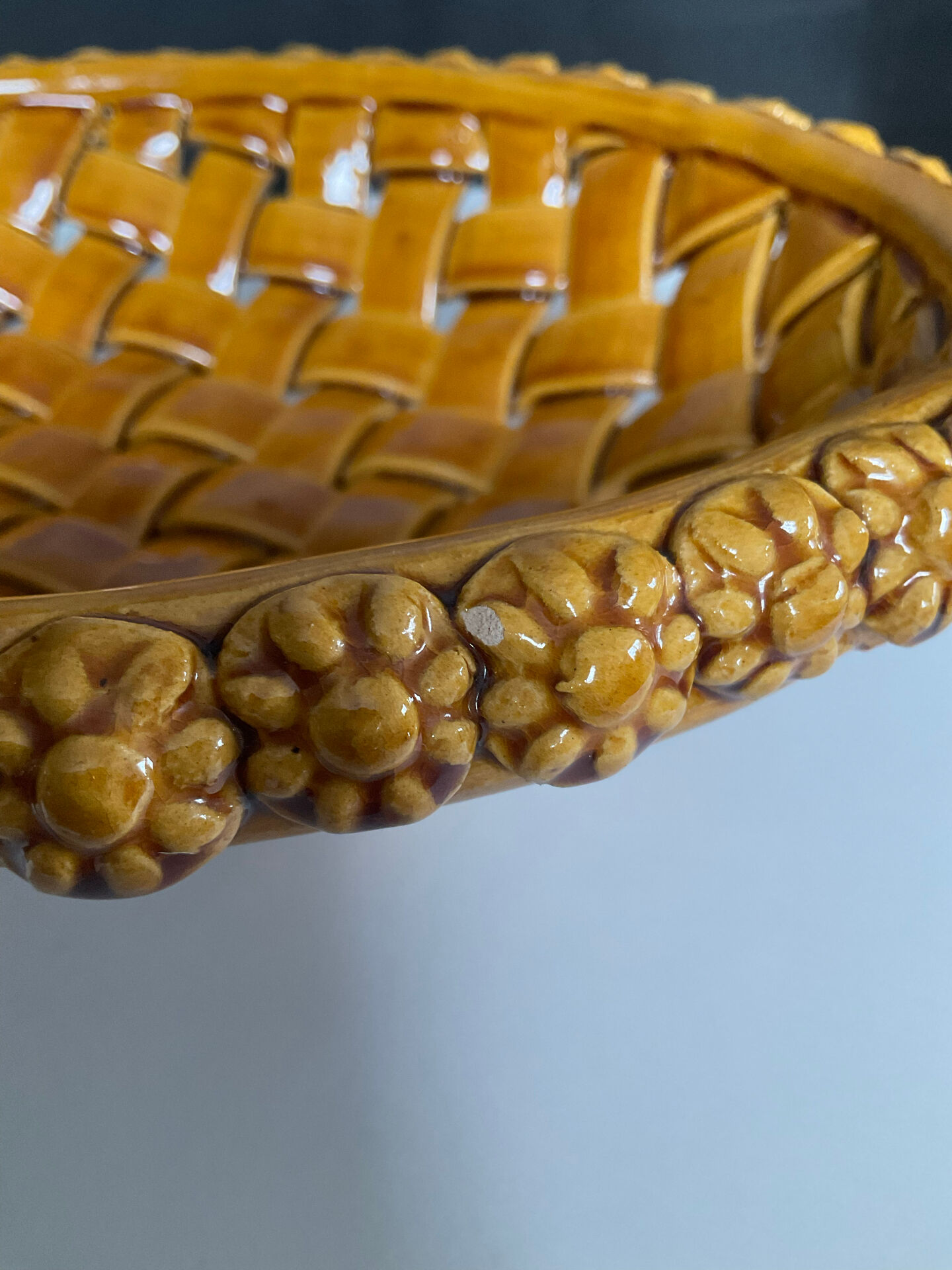 1960s-70s slipware basket