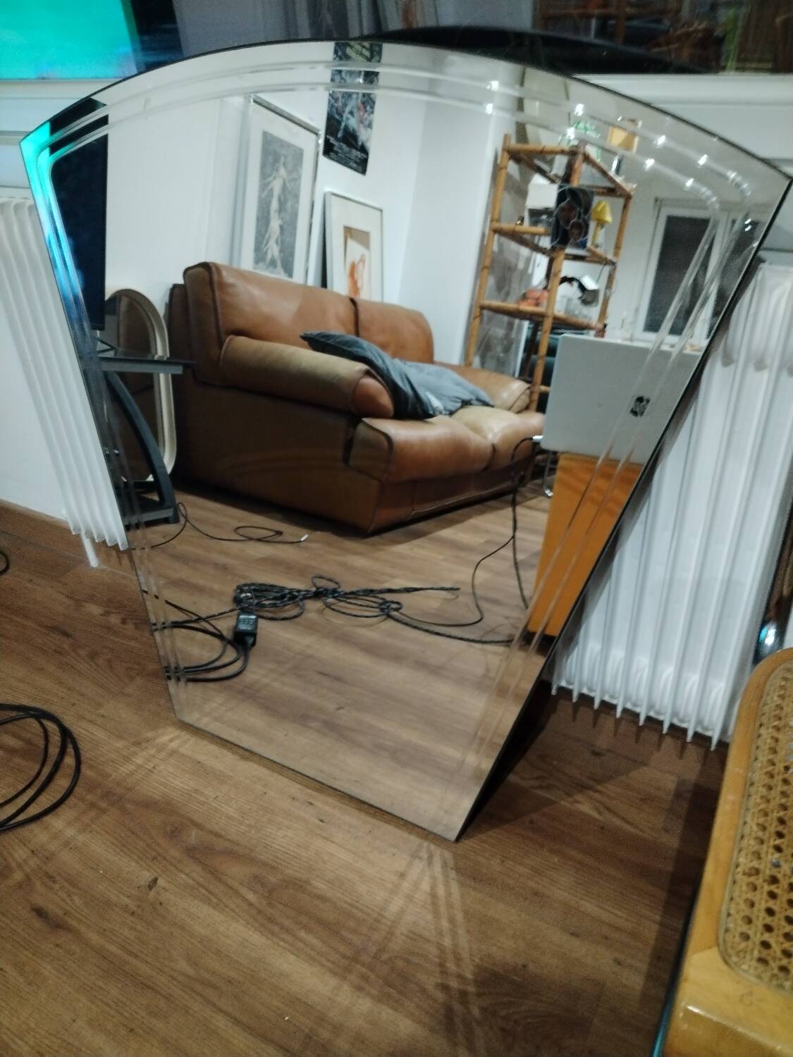 Beveled rearview mirror, 1980s