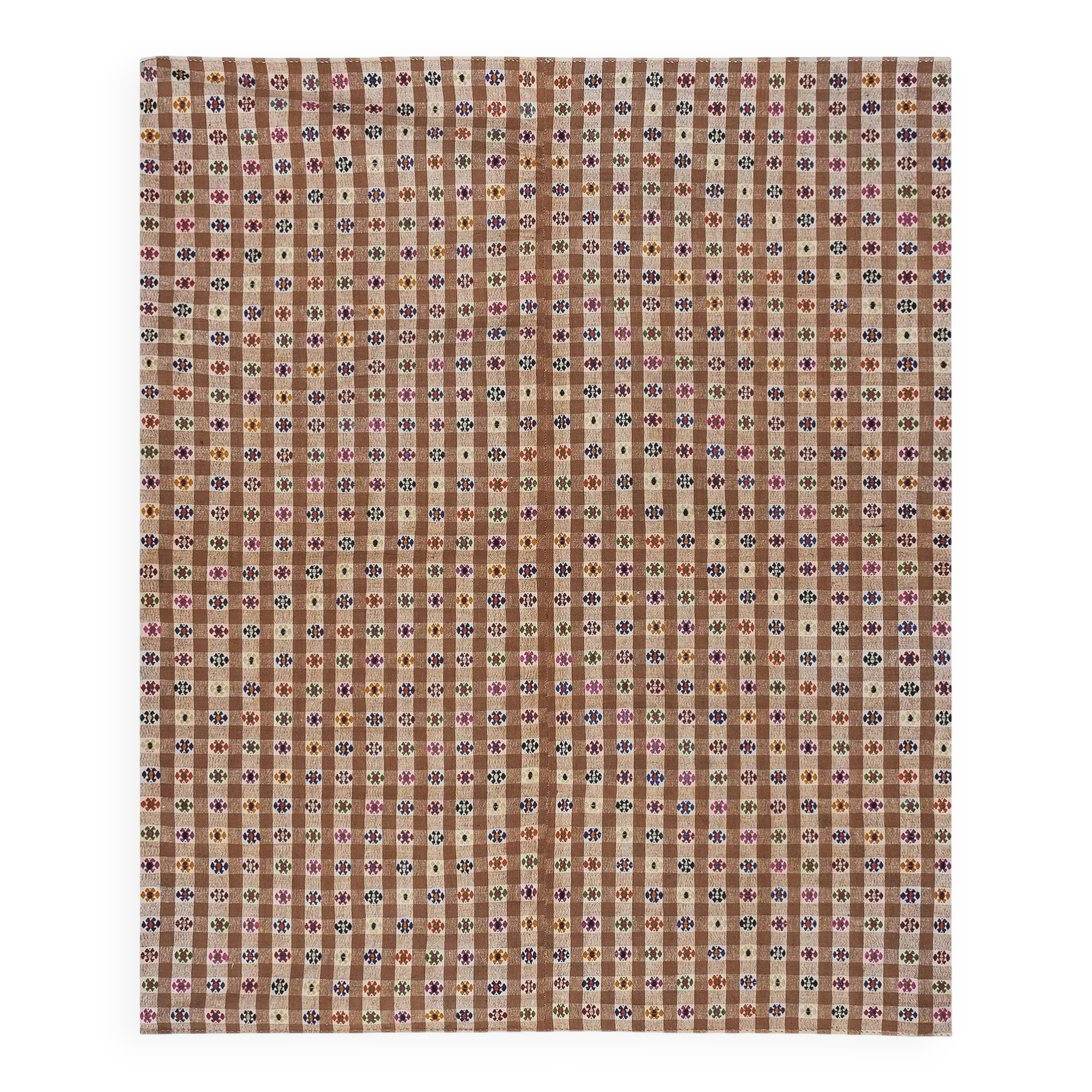 Vintage Turkish kilim, handwoven, 202x246 cm.