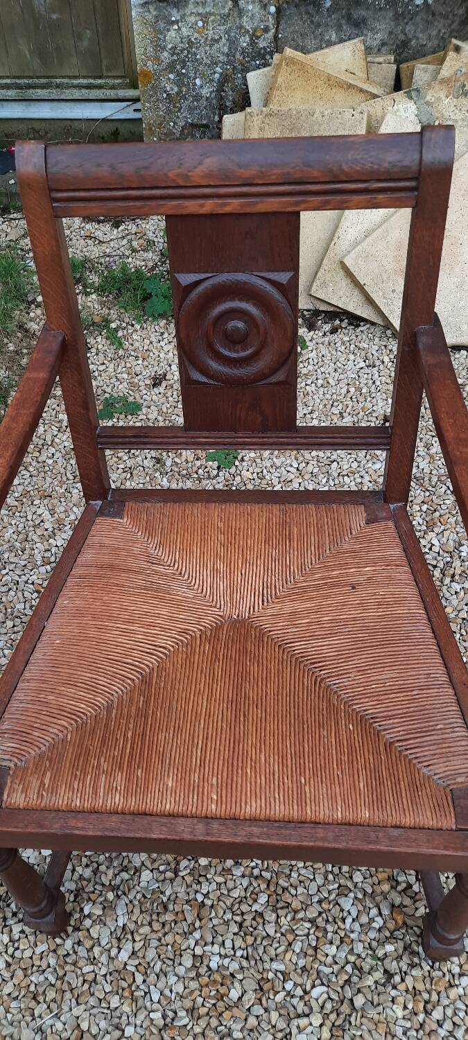 6 chairs and two brutalist armchairs