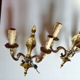 Paire d'appliques classiques en bronze doré
