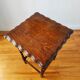 Antique solid oak side table with turned wooden legs.