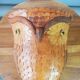 Vintage wall basket, wicker owl and bamboo