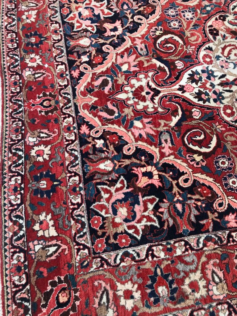 Old hand made Bakhtiar Persian wool rug 212 x 325 cm