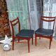 Chaises scandinaves, pied compas, skaï