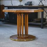 Octagonal Art Deco elm burl table, 1940s
