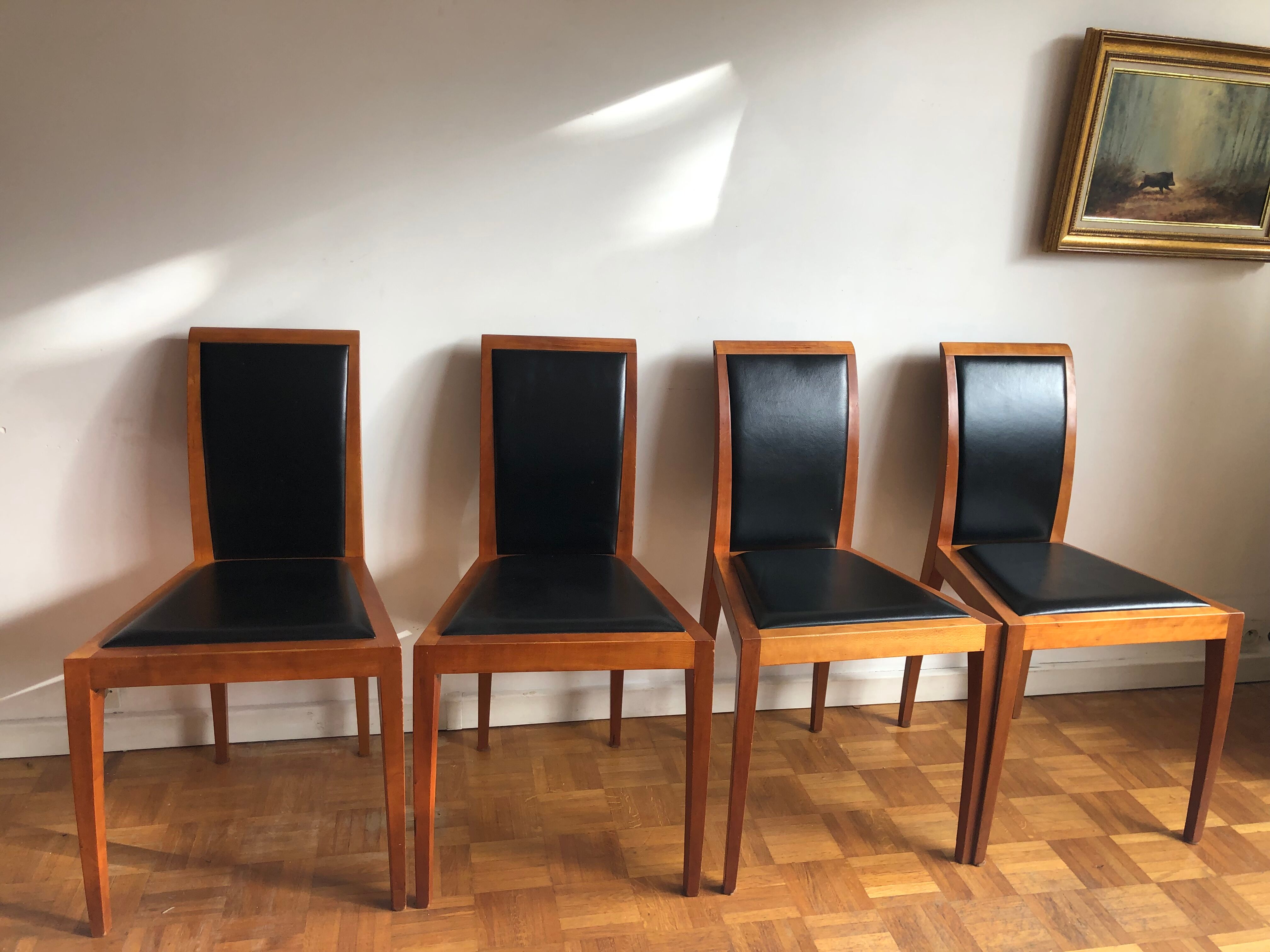 4 scandinavian leather chairs from Tranekær