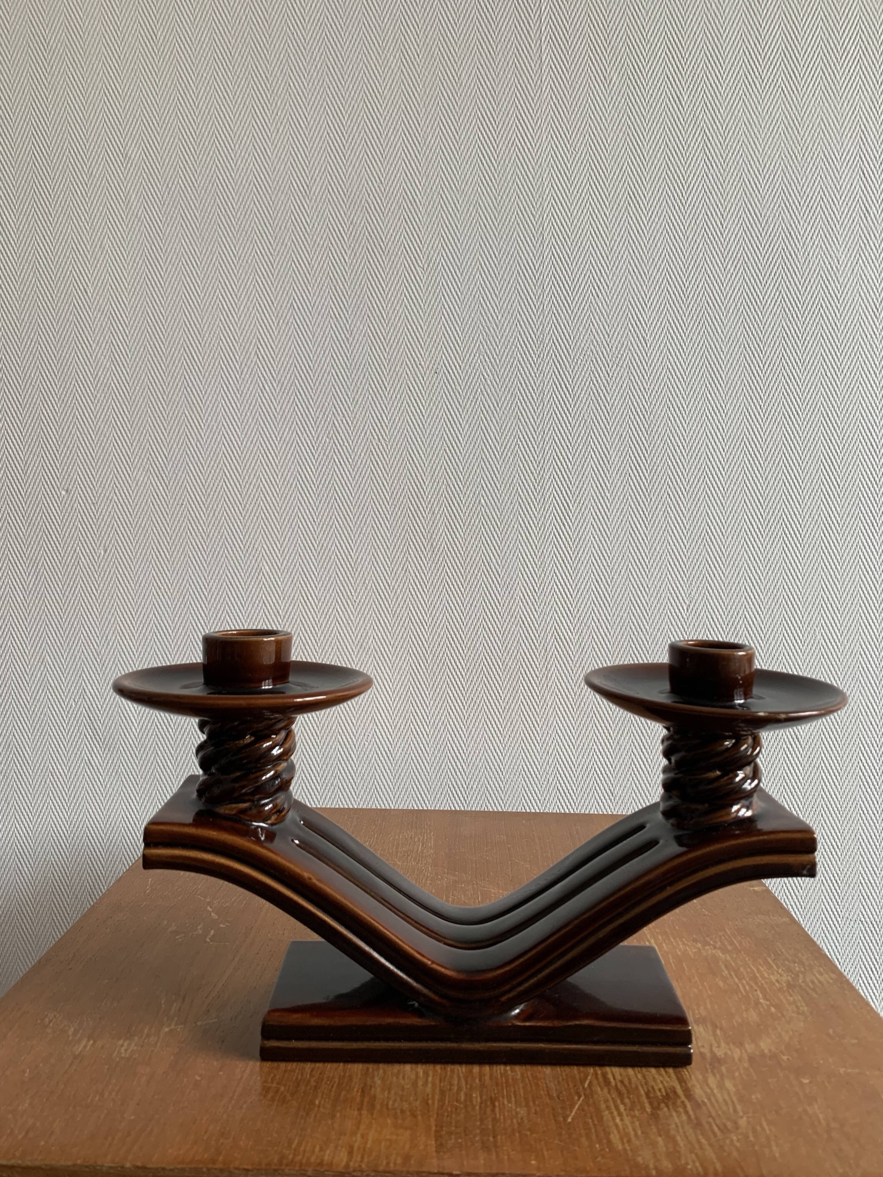 Vintage candle holder by Giraud Vallauris 1950