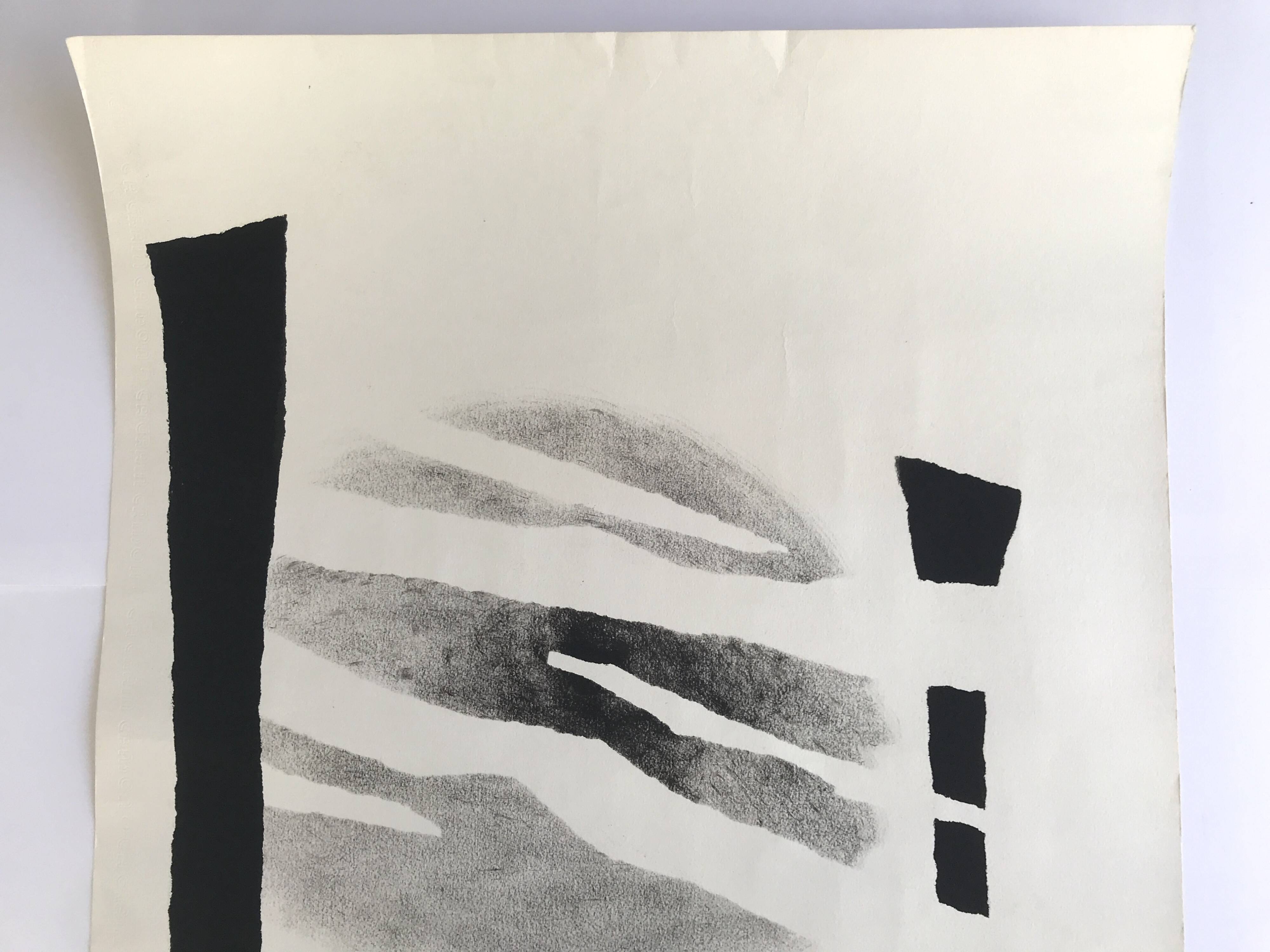Albin TSAUT, Sans titre, 1998. Technique mixte en noir signée au dos