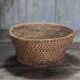 Old wicker basket, straw and bramble, woven basket, countryside, chal.