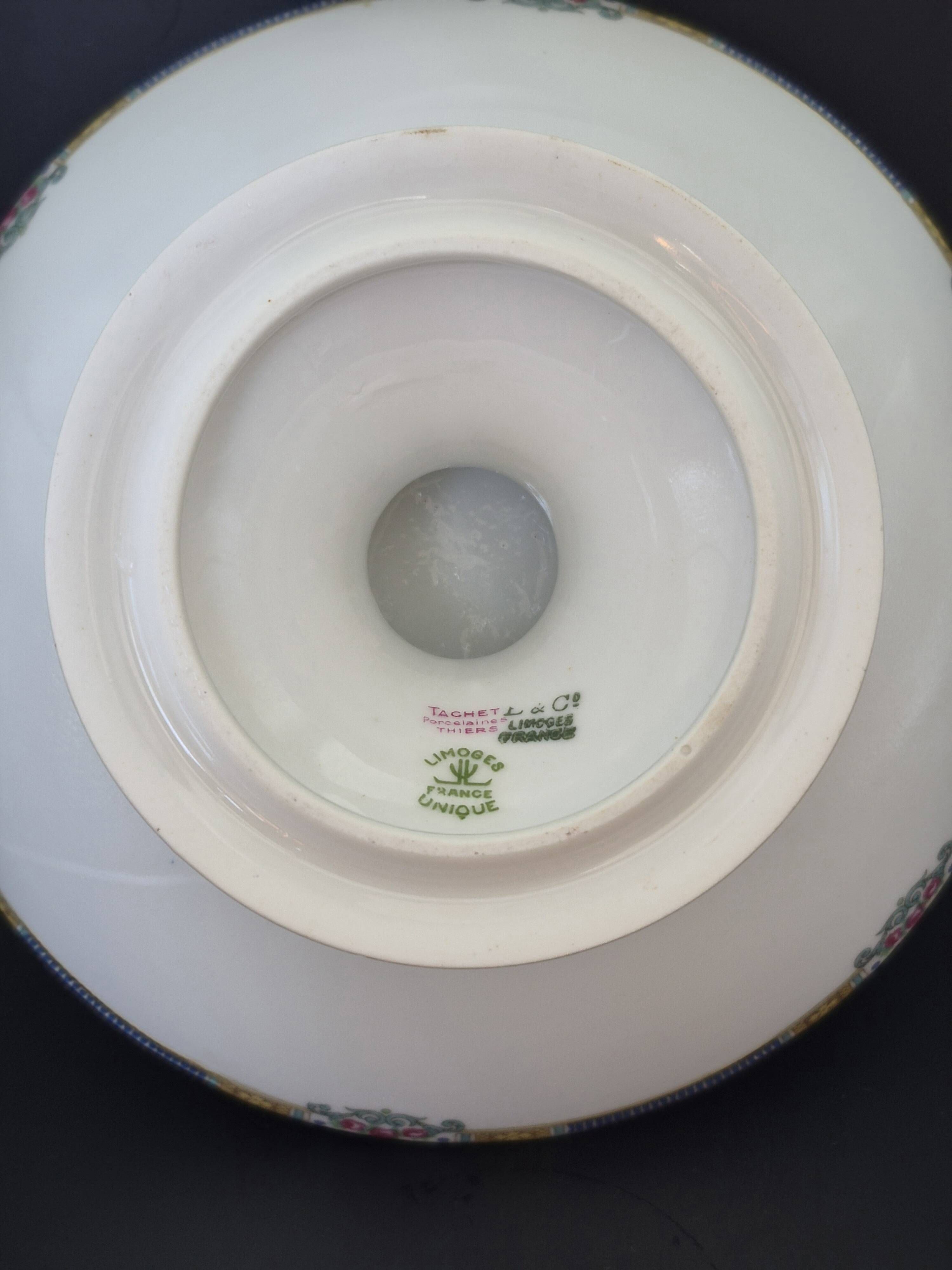 Compotier en porcelaine fine de Limoges Bernardaud & Cie – Art Déco – A712