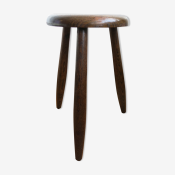 Solid wood stool with tapered feet