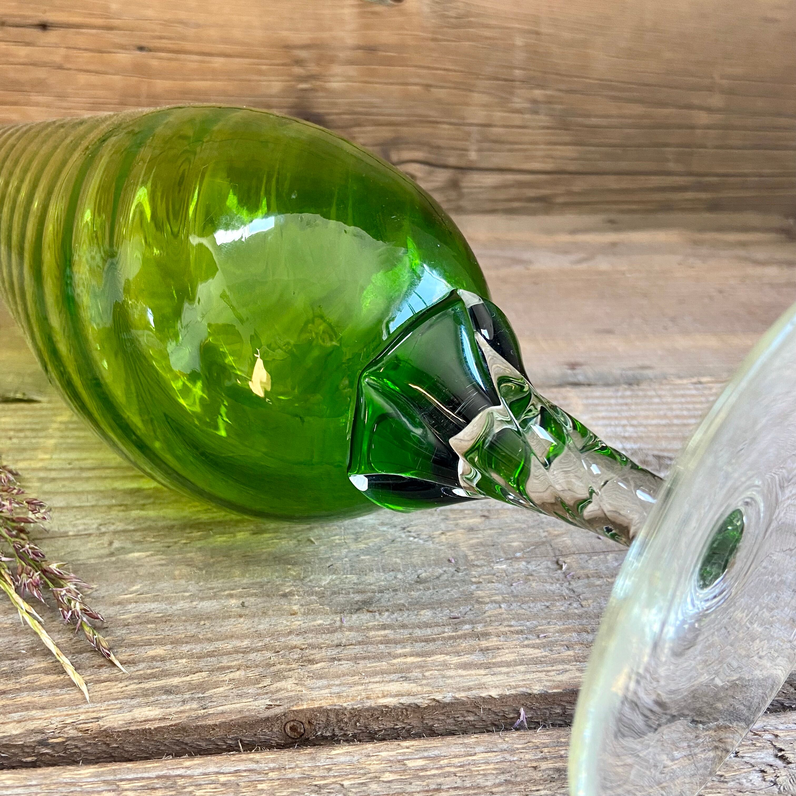 Vase vintage en verre empoli vert