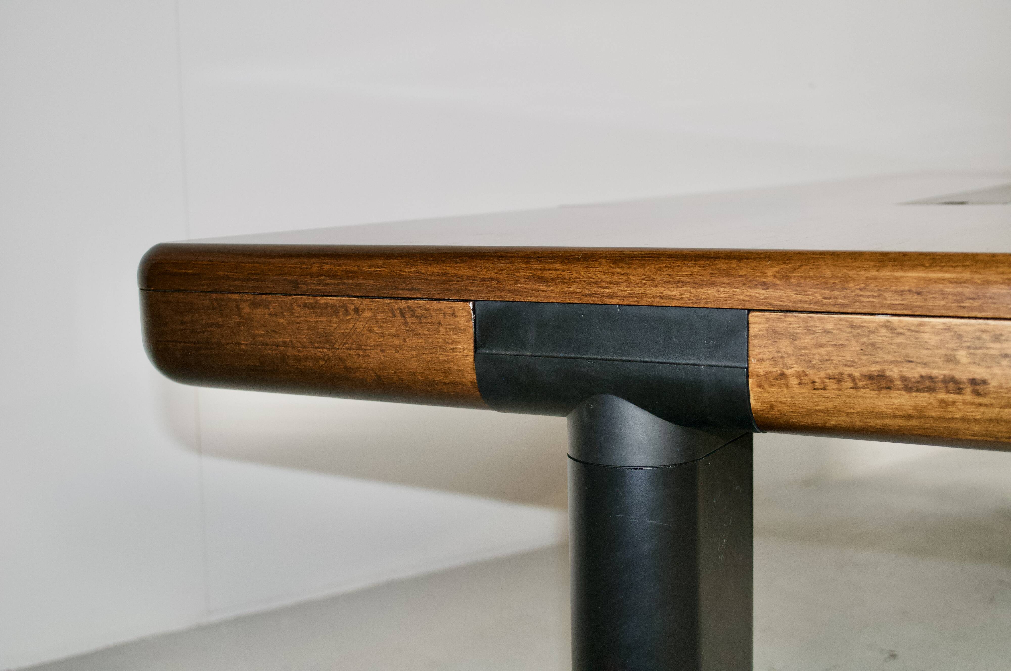 Important walnut executive desk for faram 1957 italy publisher 80's
