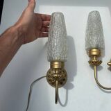 Paire d'appliques en laiton France