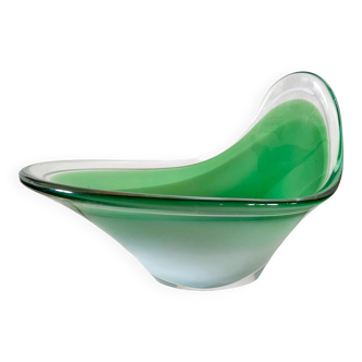 Coupe à fruits verre Paul Kedelv pour Flygsfors modèle Coquille 1959