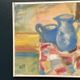 Original Swedish Oil on Panel – “Blue Pitchers and Lemon” by Off – Signed – Vintage and Framed – 37 × 29 cm (14.6 in × 11.4 in)