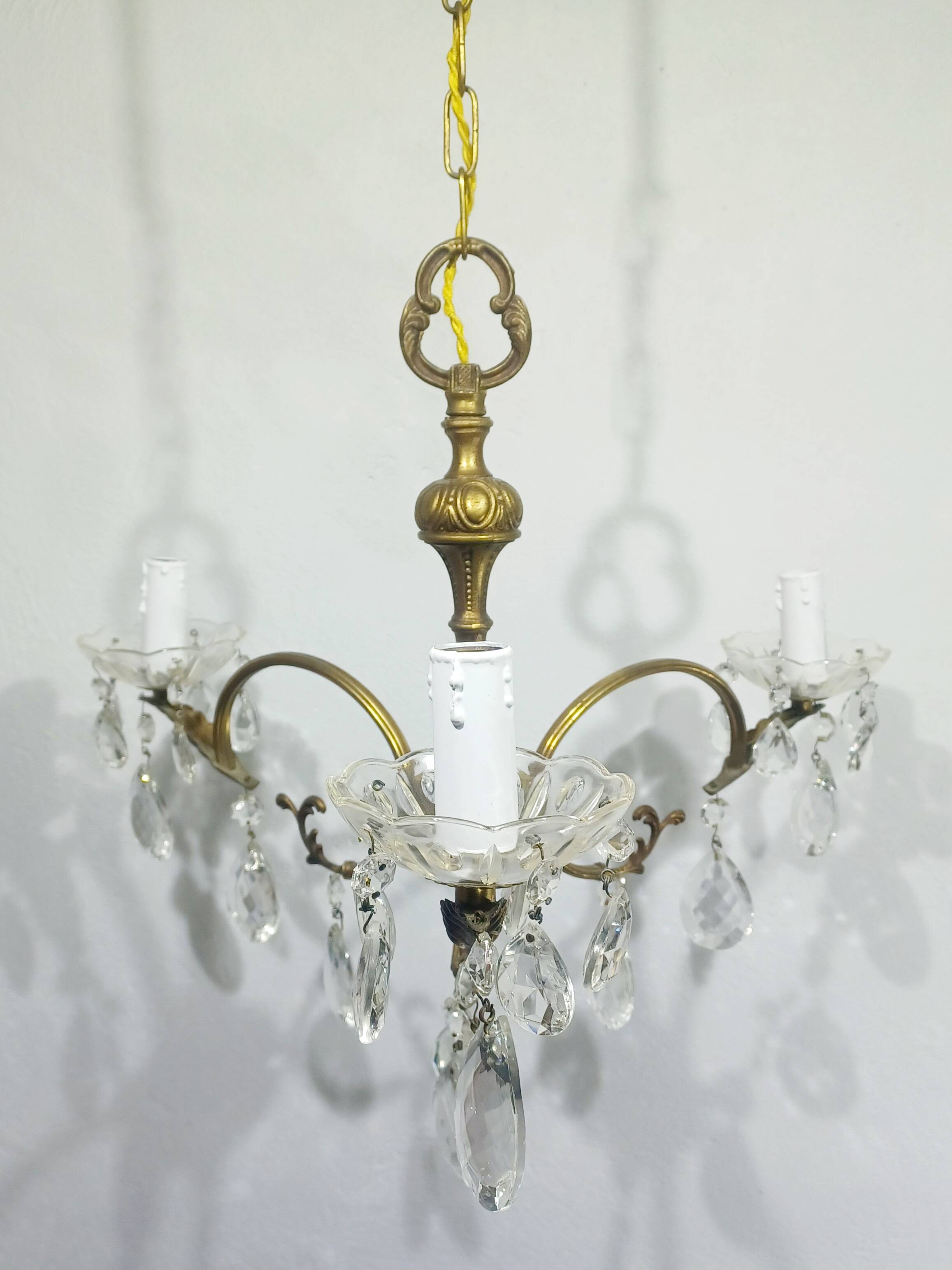3-light bronze chandelier