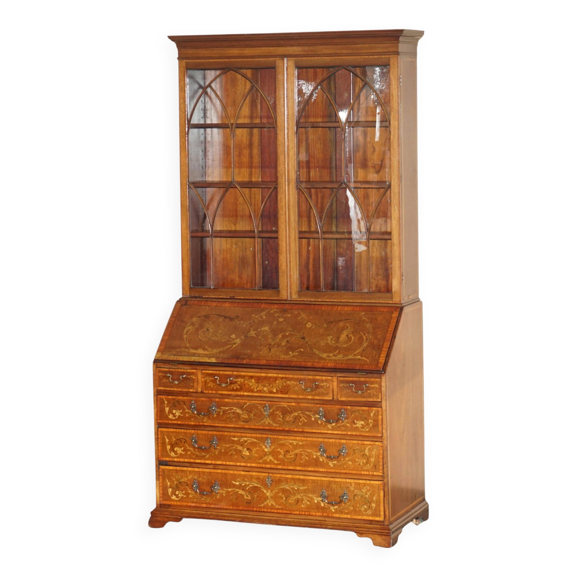 Sheraton Revival Antique Library Desk circa 1840