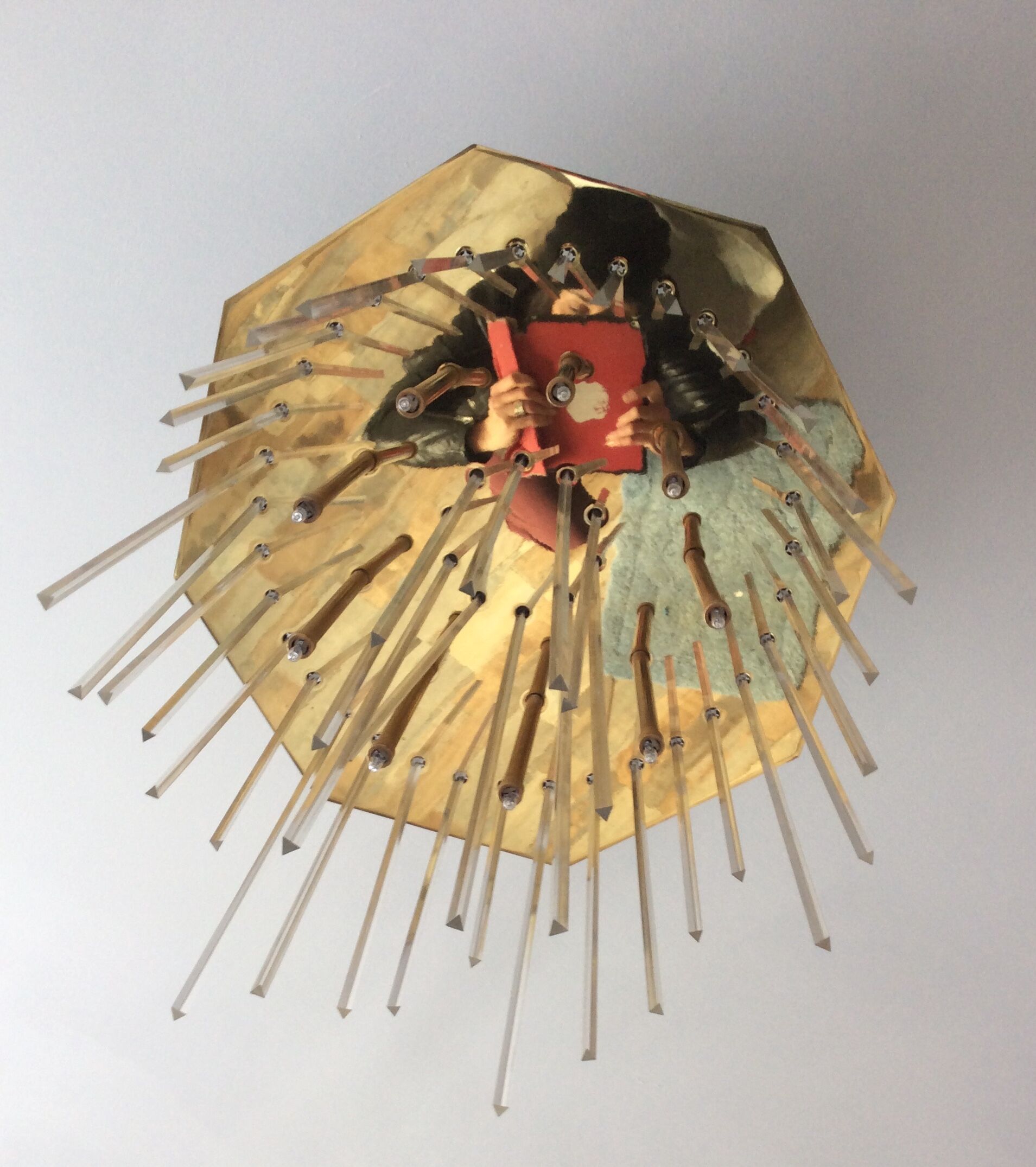 J.T Kalmar chandelier in brass and plexiglass of the 70s