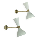 Pair of Italian design wall lights from the 1950s