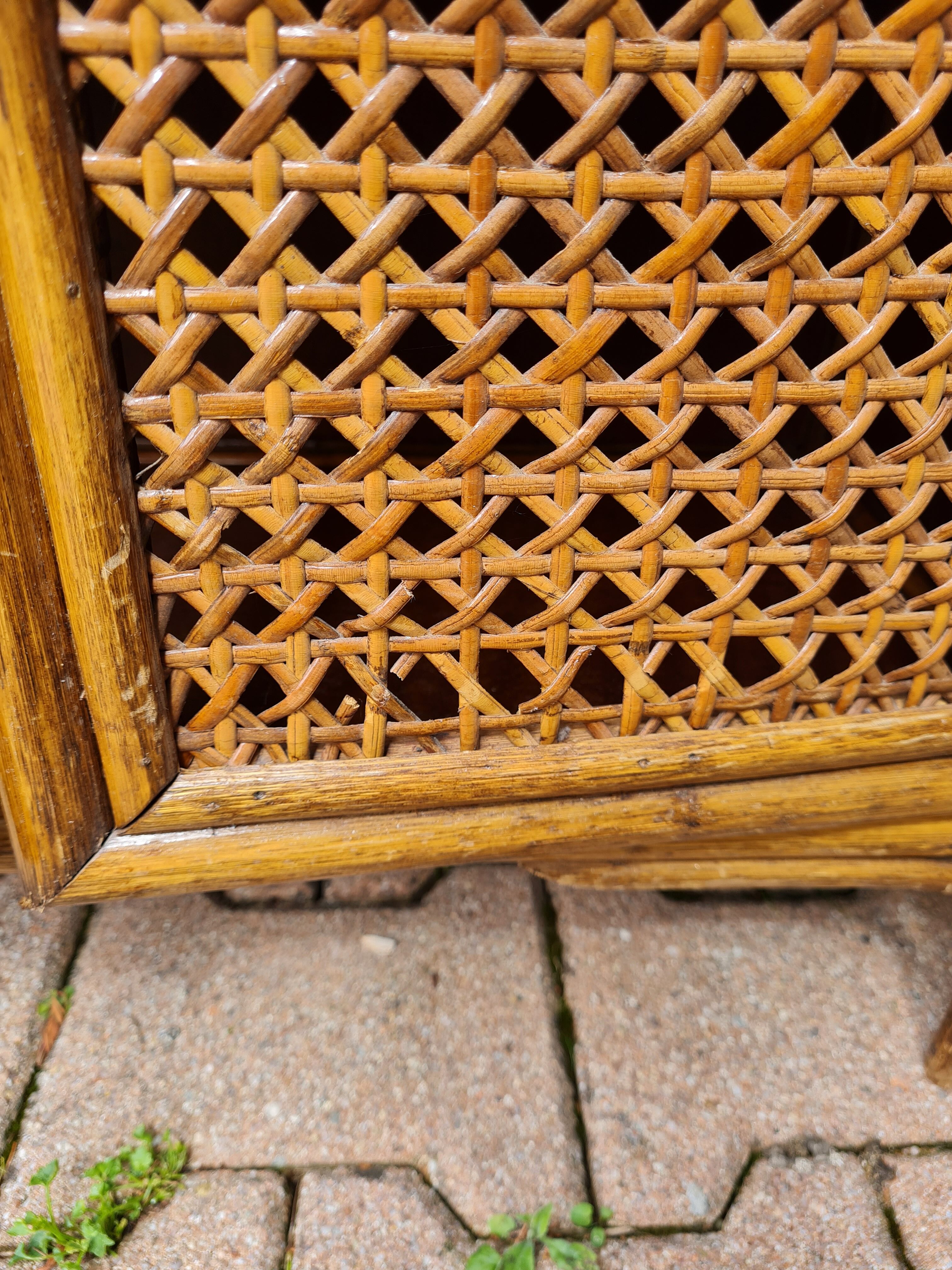 Rattan furniture and canning with vintage shelves