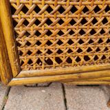 Rattan furniture and canning with vintage shelves