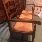 3-seater straw bench
